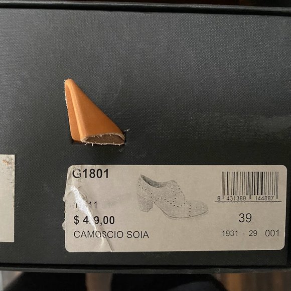 LOTTUSSE SUEDE LACE-UP Derby Oxford Brogues Beige EU 39 US 8.5 - Picture 11 of 11